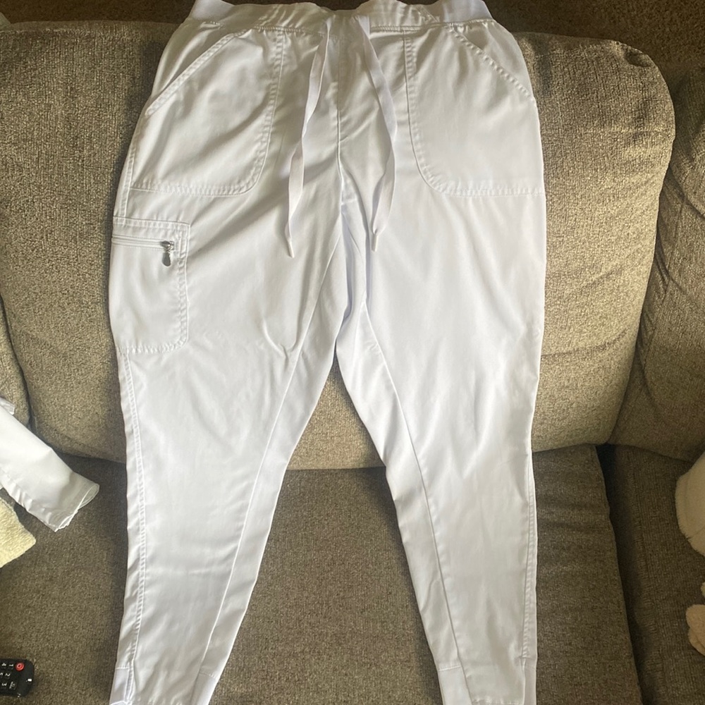White scrub bottoms